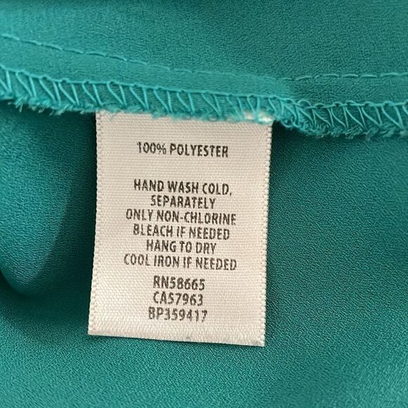 BP teal green spaghetti strap cropped tank top | layered ruffle hem | size XS - Picture 7 of 7